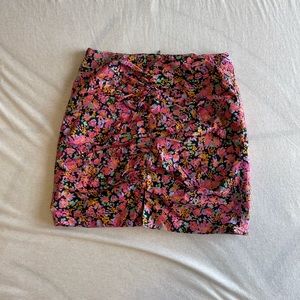 Ruched floral Zara skirt